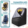 YOREPEK Carseat Bags for Air Travel, Baby Airplane Travel Essentials | Shoulder Strap, Waist Strap, Padded Portective, PU Leather Wear-Resistant Bottom, Car Seat Bag with Side Pocket(Black All)