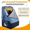YOREPEK Carseat Bags for Air Travel, Baby Airplane Travel Essentials | Shoulder Strap, Waist Strap, Padded Portective, PU Leather Wear-Resistant Bottom, Car Seat Bag with Side Pocket(Blue)