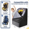 YOREPEK Carseat Bags for Air Travel, Baby Airplane Travel Essentials | Shoulder Strap, Waist Strap, Padded Portective, PU Leather Wear-Resistant Bottom, Car Seat Bag with Side Pocket(Black)