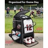 YOREPEK Football Bag Backpack, Extra Large Football Gear Bag with Helmet & Shoulder Pads Holder, Jersey Display Window, Ventilated Shoe Compartment, Football Equipment Bag for Boys Youth Adults