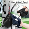 YOREPEK Golf Ball Cleaner Pouch in Gift Box, Club Cleaner For Golf Bag | Golf Club Washer with Zipper Pocket for Golf Club Accessories, Golfing Accessories Golf Gifts for Men, Golf stuff(Black with Red Webbing)