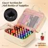 YOREPEK Nail Polish Bag Organizer Case Holds 56+ Bottles (15ml/0.5 fl.oz) | Nail Organizers and Storage for Nail Kits, Nail Supplies and Manicure Tools, Nail Stuff Organizer, Nail Gifts for Manicurist(Beige)