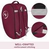 YOREPEK Padded Car Seat Stroller Travel Bag for Air Travel Gate Check | for Doona, Evenflo Shyft Dualride with Base, Infant Car Seat Trave Bag, Lockable Zipper, Soft Backpack Straps, Foldable(Wine Red)