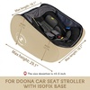YOREPEK Padded Car Seat Stroller Travel Bag for Air Travel Gate Check | for Doona, Evenflo Shyft Dualride with Base, Infant Car Seat Trave Bag, Lockable Zipper, Soft Backpack Straps, Foldable(Beige)