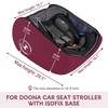 YOREPEK Padded Car Seat Stroller Travel Bag for Air Travel Gate Check | for Doona, Evenflo Shyft Dualride with Base, Infant Car Seat Trave Bag, Lockable Zipper, Soft Backpack Straps, Foldable(Wine Red)