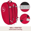 YOREPEK Padded Car Seat Stroller Travel Bag for Air Travel Gate Check | for Doona, Evenflo Shyft Dualride with Base, Infant Car Seat Trave Bag, Lockable Zipper, Soft Backpack Straps, Foldable(Vibrant Red)
