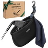 YOREPEK Golf Ball Cleaner Pouch in Gift Box, Club Cleaner For Golf Bag | Golf Club Washer with Zipper Pocket for Golf Club Accessories, Golfing Accessories Golf Gifts for Men, Golf stuff(Black with Blue Webbing)