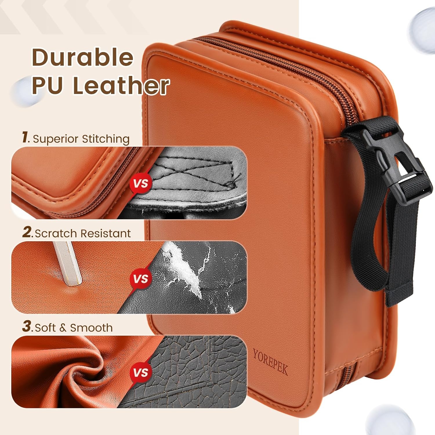 image:imageYOREPEK Golf Gifts for Men Complete Golf Accessories Kit PU Leather Case Golf Set with Balls Tees Monocular Divot Tool Scorekeeper Golf Ball Clip Brush Golf Gifts for Dad Golf Stuff for MenBrown