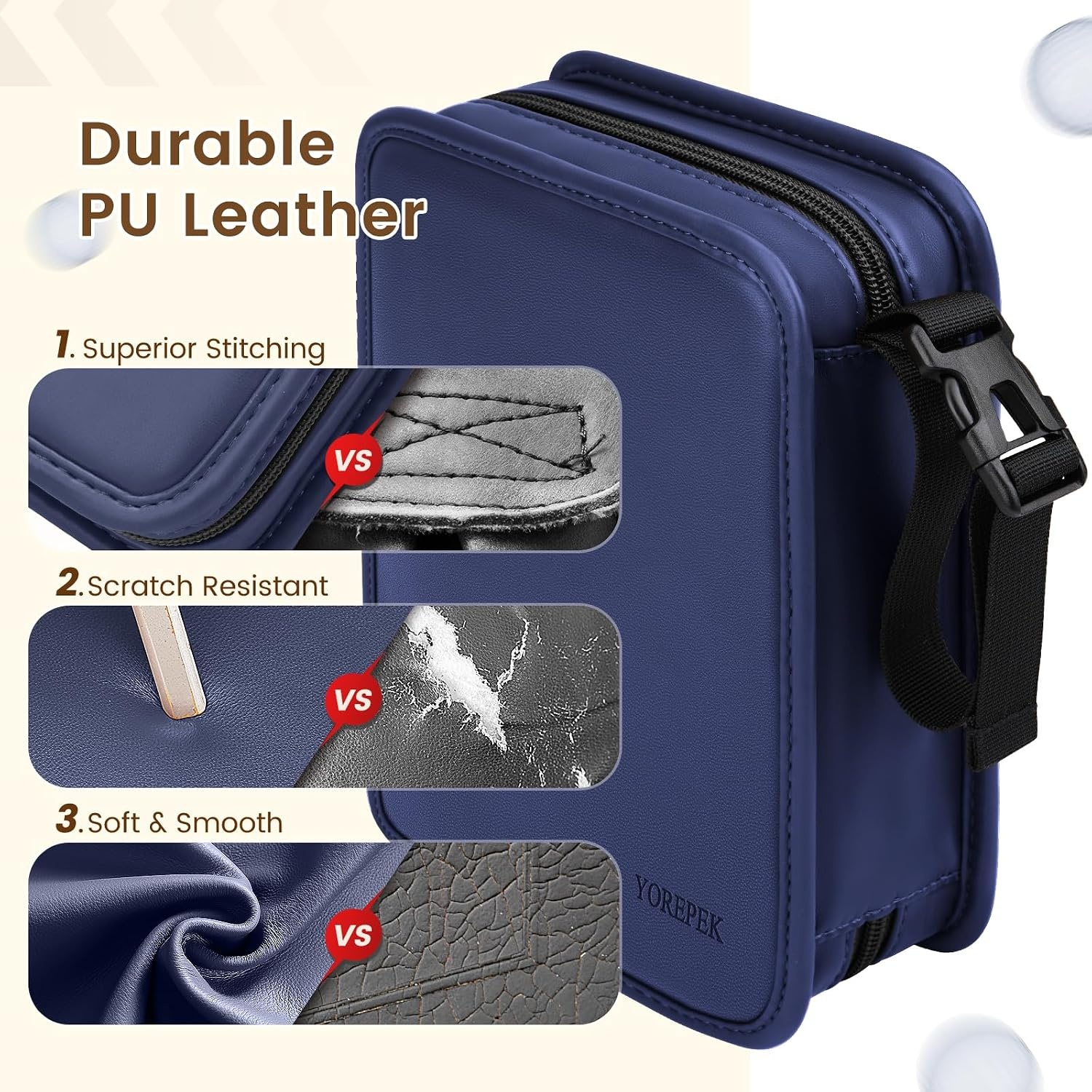 image:imageYOREPEK Golf Gifts for Men Complete Golf Accessories Kit PU Leather Case Golf Set with Balls Tees Monocular Divot Tool Scorekeeper Golf Ball Clip Brush Golf Gifts for Dad Golf Stuff for MenNavy Blue