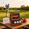 YOREPEK Golf Gifts for Men, Complete Golf Accessories Kit PU Leather Case | Golf Set with Balls, Tees, Monocular, Divot Tool, Scorekeeper, Golf Ball Clip, Brush, Golf Gifts for Dad, Golf Stuff for Men(Brown)