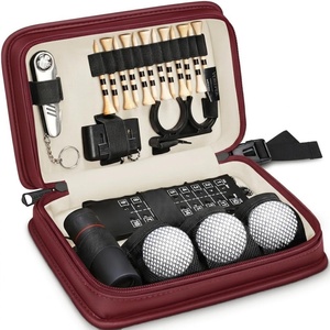 YOREPEK Golf Gifts for Men, Complete Golf Accessories Kit PU Leather Case | Golf Set with Balls, Tees, Monocular, Divot Tool, Scorekeeper, Golf Ball Clip, Brush, Golf Gifts for Dad, Golf Stuff for Men(Red)