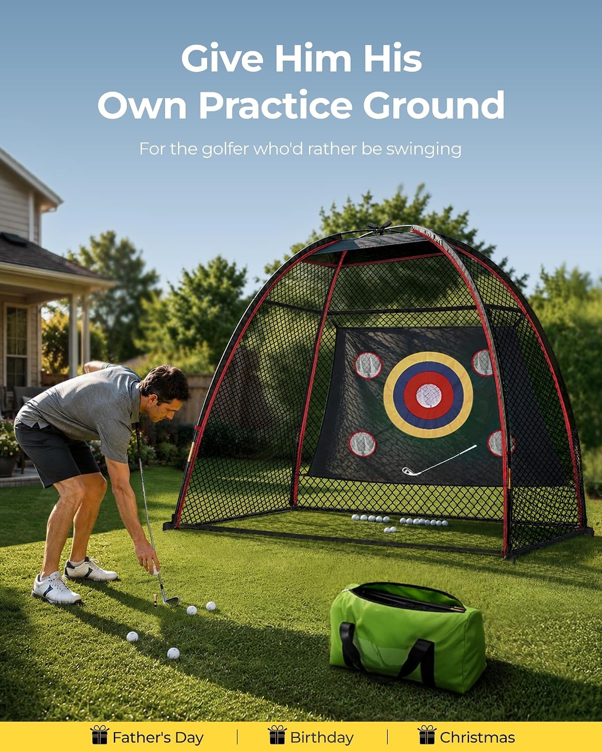 image:imageYOREPEK Golf Practice Net 10x7ft for Backyard Driving Real Golf Balls