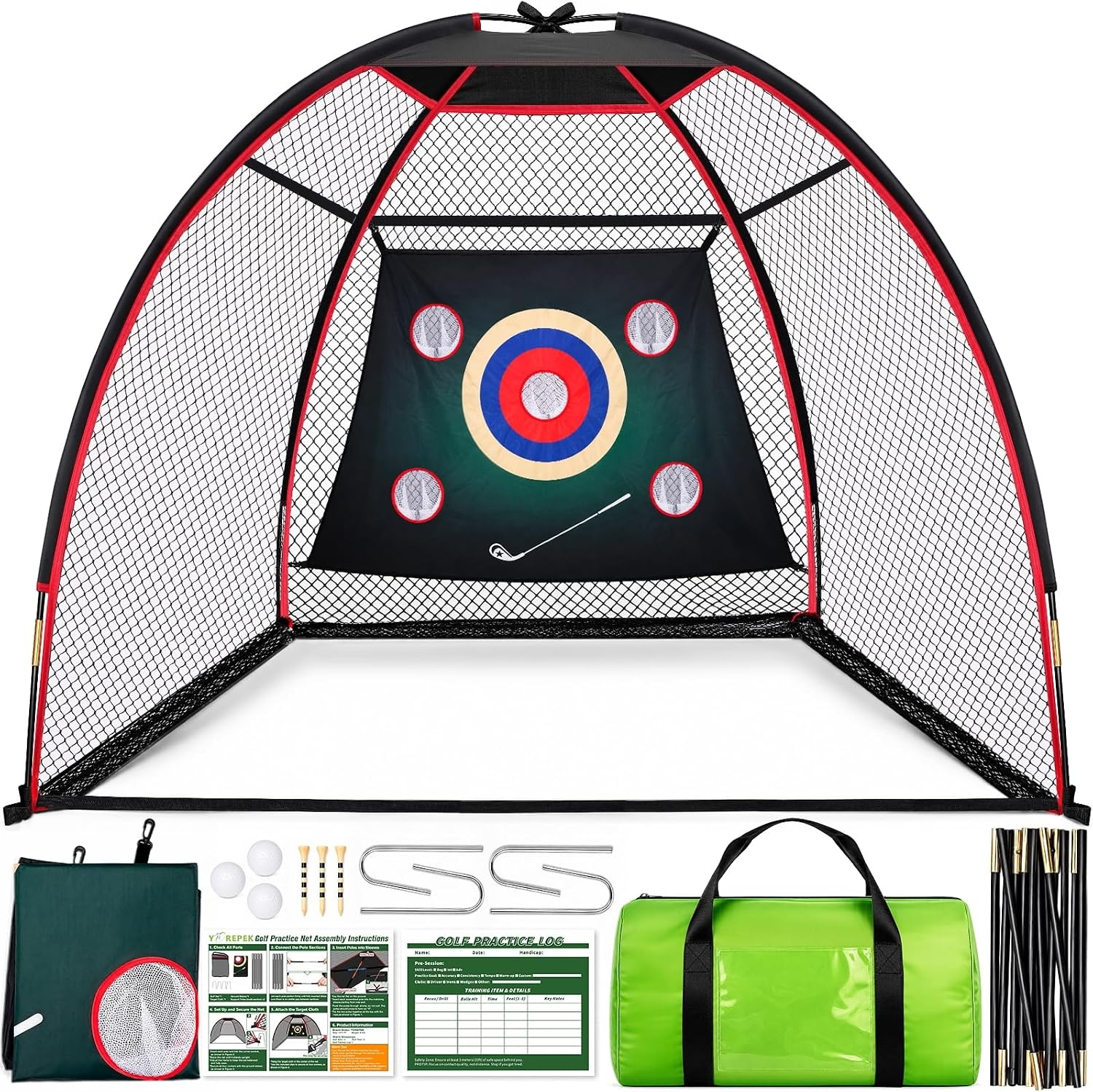 image:imageYOREPEK Golf Practice Net 10x7ft for Backyard Driving Real Golf Balls