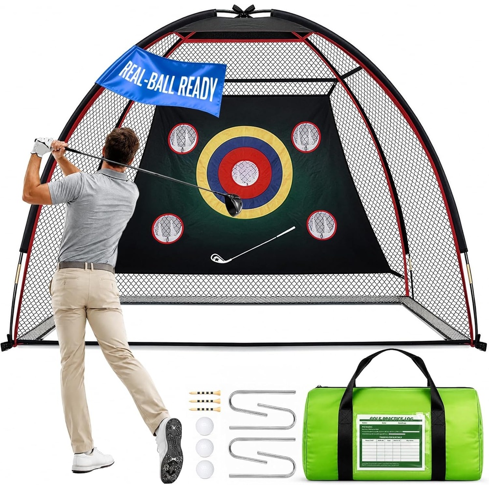 image:imageYOREPEK Golf Practice Net 10x7ft for Backyard Driving Real Golf Balls