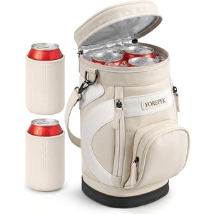 YOREPEK Golf Cooler Bag, Golf Bag Shaped 6-Can Cooler with 2 Can Sleeves(Beige)