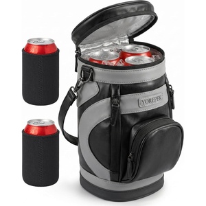 YOREPEK Golf Cooler Bag, Golf Bag Shaped 6-Can Cooler with 2 Can Sleeves(Black)